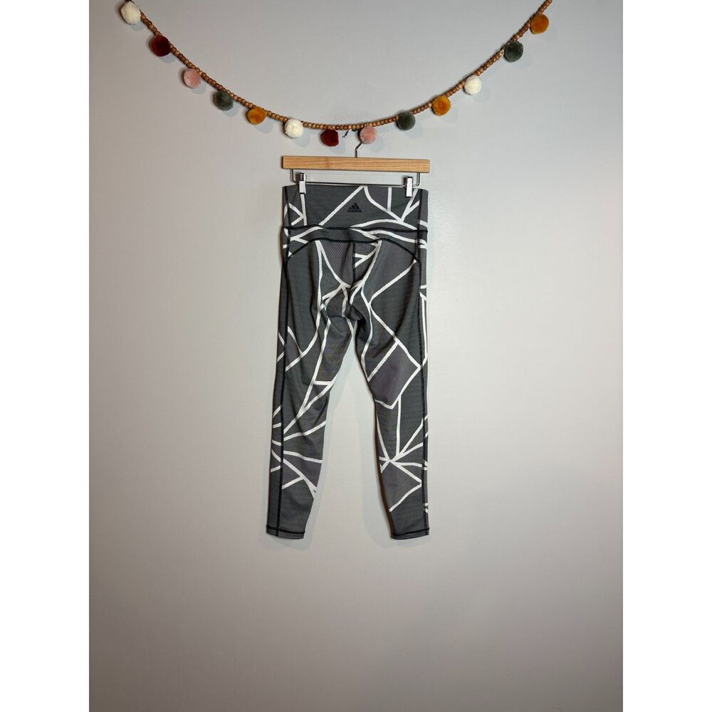 Adidas geometric black and white patterned leggings